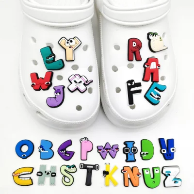26 Uds. De dijes de cocodrilo del alfabeto, dijes de decoración de zapatos para sandalias de zueco, accesorios de zapatos para niños, niñas, regalos de fiesta