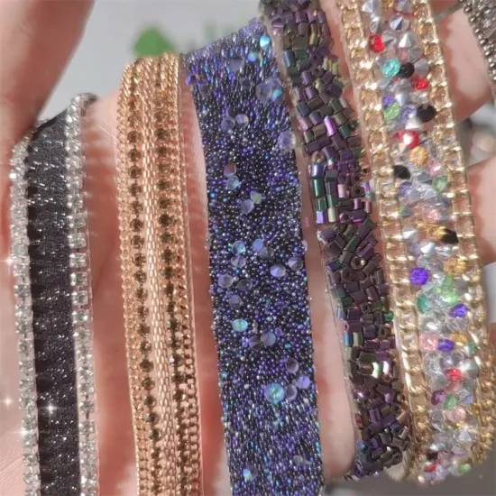 Cadena de diamantes de imitación de cristal acrílico de resina de 17 mm de colores mezclados, accesorios de decoración para bolsas de ropa, zapatos, cinta, cadena de recorte de diamantes de imitación